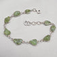 925 Sterling Silver Raw Peridot Bracelet Natural Green Gemstone Link Bracelet Handmade Boho Jewelry