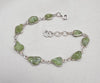 925 Sterling Silver Raw Peridot Bracelet Natural Green Gemstone Link Bracelet Handmade Boho Jewelry