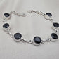 Black Onyx Bracelet 925 Sterling Silver Round Stone Link Bracelet Handmade Jewelry