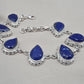 925 Sterling Silver Lapis Lazuli Bracelet Natural Blue Pear Shape Gemstone Handmade Jewelry