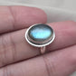 Labradorite Ring 925 Sterling Silver Natural Blue Flash Gemstone Ring Boho Statement Jewelry