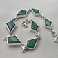 925 Sterling Silver Green Onyx Bracelet Kite Shape Gemstone Link Gemstone Handmade Jewelry