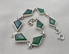 925 Sterling Silver Green Onyx Bracelet Kite Shape Gemstone Link Gemstone Handmade Jewelry