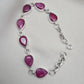 Ruby 925 Sterling Silver Bracelet Natural Handmade July Birthstone Jewelry