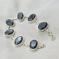 Black Onyx 925 Sterling Silver Faceted Oval Stone Link Bracelet Handmade Jewelry