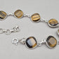 925 Sterling Silver Tiger Eye Bracelet Faceted Cushion Cut Gemstone Bracelet Gift for Her