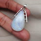 Rainbow Moonstone Pendant | 925 Sterling Silver Teardrop Necklace | June Birthstone | Intuition & Healing Crystal Jewelry