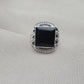 925 Sterling Silver Black Onyx Ring Natural Gemstone Square Cut Handmade Jewelry