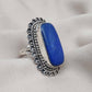Natural Lapis Lazuli 925 Sterling Silver Ring: Boho September Birthstone Handmade