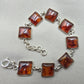 925 Sterling Silver Cognac Amber Bracelet Handmade Gemstone Jewelry Gift for Women