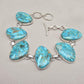 Turquoise Bracelet 925 Silver Blue Statement Gemstone Jewelry Gift for Her