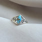 Blue Copper Turquoise Marquise Ring 925 Sterling Silver Statement Ring December Birthstone Gift