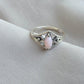Pink Opal Ring 925 Sterling Silver Marquise Gemstone Minimal Geometric Boho Ring