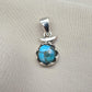 Handmade 925 Sterling Silver Turquoise Pendant: Boho Gemstone Necklace