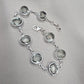 925 Sterling Silver Green Amethyst Bracelet Oval Prasiolite Gemstone Vintage Boho Bracelet for Women