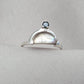 Mother of Pearl Doublet  Ring 925 Sterling Silver Dual Stone Moss Agate Statement Ring