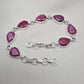 Ruby 925 Sterling Silver Bracelet Natural Handmade July Birthstone Jewelry