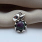 925 Sterling Silver Ruby Zoisite Pendant Natural Round Cabochon Gemstone Floral Necklace Charm