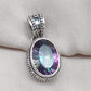 Mystic Topaz Pendant: 925 Sterling Silver Jewelry Rainbow Gemstone, Boho Healing Charm
