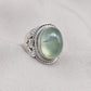 Prehnite 925 Sterling Silver Ring: Handmade Boho Healing Crystal