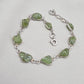 925 Sterling Silver Raw Peridot Bracelet Natural Green Gemstone Link Bracelet Handmade Boho Jewelry