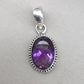 925 Sterling Silver Oval Amethyst Pendant: Healing Crystal Jewelry
