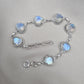 Rainbow Moonstone 925 Sterling Silver Bracelet Natural Handmade