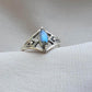 925 Sterling Silver Labradorite Ring Marquise Blue Flash Gemstone Geometric Modern Minimal Ring