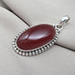 Handmade Red Onyx Sterling Silver Pendant - July Birthstone Necklace