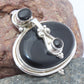 925 SOLID STERLING SILVER NATURAL BLACK ONYX DESIGNER PENDANT