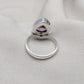Amethyst Teardrop Ring: 925 Sterling Silver, Gold Shell Motif