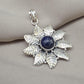 Lapis Lazuli Pendant: 925 Sterling Silver Floral Filigree Necklace