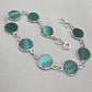 Malachite Bracelet 925 Sterling Silver Round Cabochon Green Gemstone Link Bracelet Handmade Jewelry