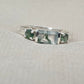 925 Sterling Silver Moss Agate Ring Three Gemstone Ring  Boho Dainty Jewelry Gift for Her