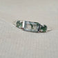 925 Sterling Silver Moss Agate Ring Three Gemstone Ring  Boho Dainty Jewelry Gift for Her