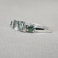 925 Sterling Silver Moss Agate Ring Three Gemstone Ring  Boho Dainty Jewelry Gift for Her