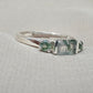 925 Sterling Silver Moss Agate Ring Three Gemstone Ring  Boho Dainty Jewelry Gift for Her