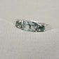 925 Sterling Silver Moss Agate Ring Three Gemstone Ring  Boho Dainty Jewelry Gift for Her