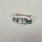 925 Sterling Silver Moss Agate Ring Three Gemstone Ring  Boho Dainty Jewelry Gift for Her
