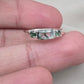 925 Sterling Silver Moss Agate Ring Three Gemstone Ring  Boho Dainty Jewelry Gift for Her