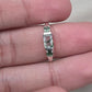 925 Sterling Silver Moss Agate Ring Three Gemstone Ring  Boho Dainty Jewelry Gift for Her