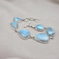 925 Sterling Silver Larimar Bracelet Blue Ocean Gemstone Statement Bracelet Gift for Her