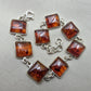 925 Sterling Silver Cognac Amber Bracelet Handmade Gemstone Jewelry Gift for Women