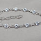 925 Sterling Silver Zircon Bracelet Minimal Sparkle Round Link Jewelry