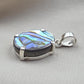 925 Sterling Silver Abalone Shell Pendant, Natural Iridescent Shell Necklace, Oval Abalone Gemstone Jewelry, Ocean Inspired Gift for Women