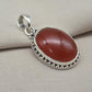 Carnelian Pendant: 925 Sterling Silver Orange Red Gemstone Healing Crystal Jewelry