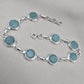 925 Sterling Silver Amazonite Bracelet Aqua Blue Gemstone Boho Vintage Bracelet for Women