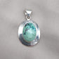 Tibetan Turquoise Pendant: Sterling Silver Boho Necklace, Handmade
