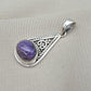 Handmade Charoite 925 Sterling Silver Pendant: Purple Gemstone Boho Necklace