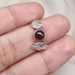 Red Garnet 925 Sterling Silver Ring – Adjustable Leaf Design, Natural Gemstone January Birthstone Jewelry